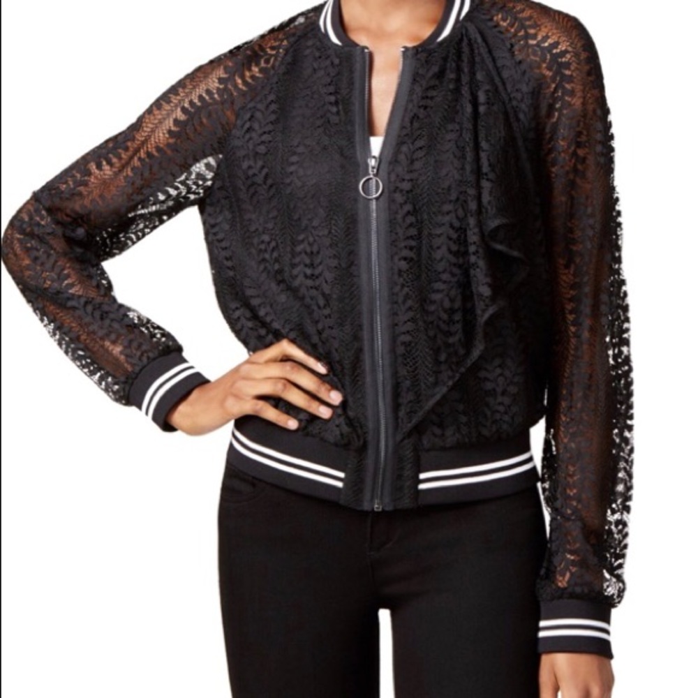 Rachel Roy lace bomber jacket NWT